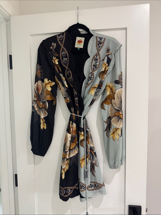FARM Rio Dresses & Skirts - Farm RIO Two-Tone Floral Wrap Dress with Tie Waist